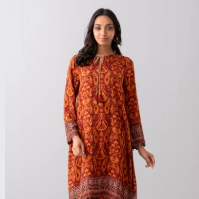 Relaxed fit Printed Two-Piece Ethnic Set